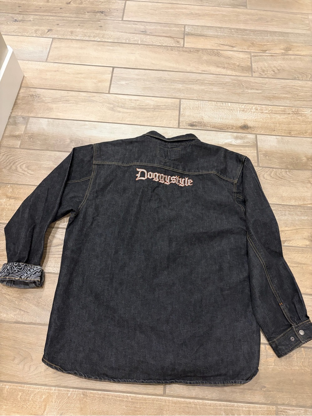vintage Snoop Dogg Clothing (SDC) Doggy style black wash denim button shirt XXL